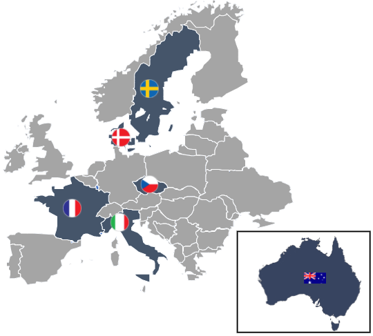 map of europe and australia